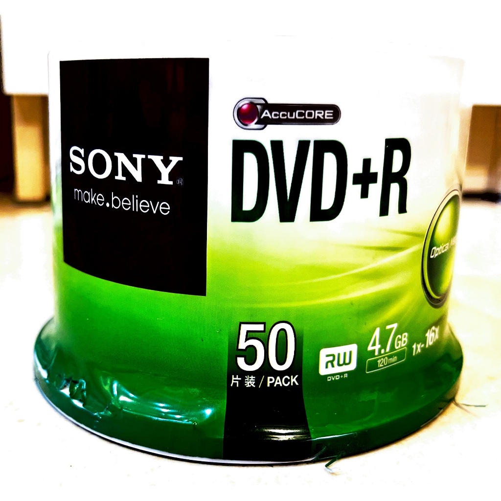 Sony DVD+R 索尼 可燒錄空白光碟片 50片裝 (全新未拆)