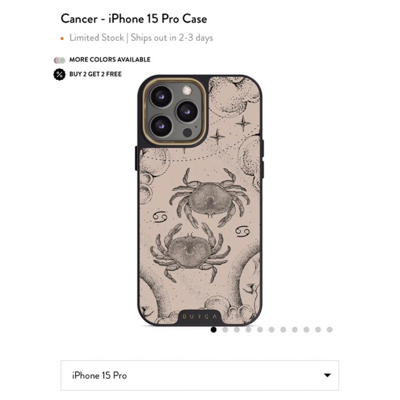 BURGA | Elite MagSafe手機殼 Cancer - iPhone 15 Pro Case