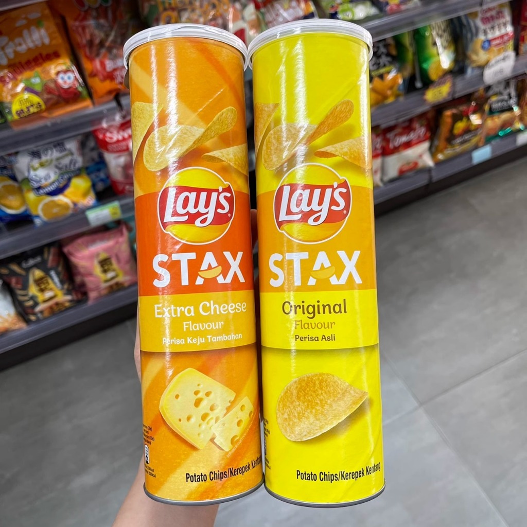 🔥現貨🔥馬來西亞 Lays STAX chips 樂事洋芋片 135g原味 燒烤 芝士多種口味桶裝薯片零食