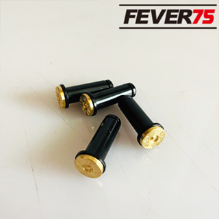 Fever75 哈雷改裝配件前後腳踏左輪子彈槍殼造型螺絲 亮黑款 4入/組