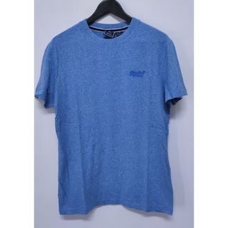 Superdry vintage embroidered logo復古藍色標誌刺繡 T 卹，尺寸L