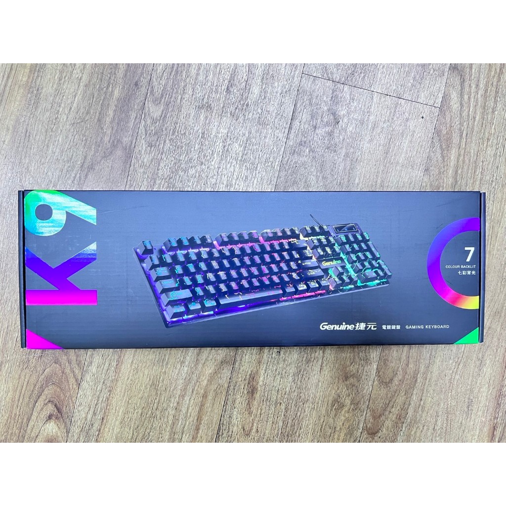 【公司貨/附發票】Genuine 捷元 電競機械薄膜鍵盤 GGK-K9 鍵盤 彩虹背光