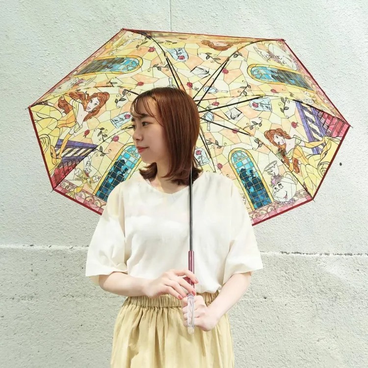 「家電王」 日本 SANTOS 迪士尼公主 彩繪玻璃雨傘｜小美人魚 愛麗兒 愛麗絲 兒童傘 透明雨傘