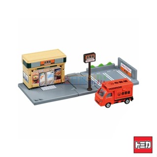 『 單位日貨 』現貨 TOMICA 日本正版 多美 新城鎮 場景組 可收納 初回 吉野家 (附小車) 迷你汽車店 貨車