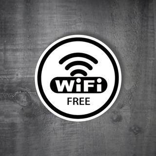 反光屋FKW 免費wifi 室內貼紙 標示標語貼紙 free wifi 防水貼紙 營業 網路分享 商用 店家 民宿 商店