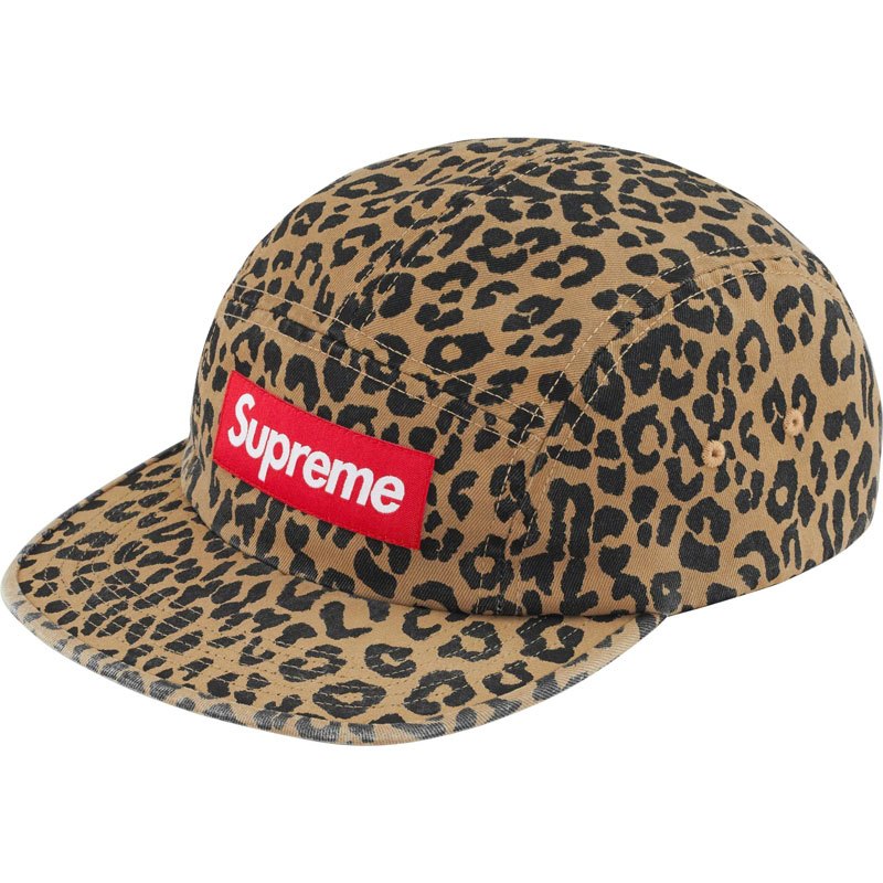 SUPREME FW23 WASHED CHINO TWILL CAMP CAP 水洗 五分割帽 (豹紋) 化學原宿