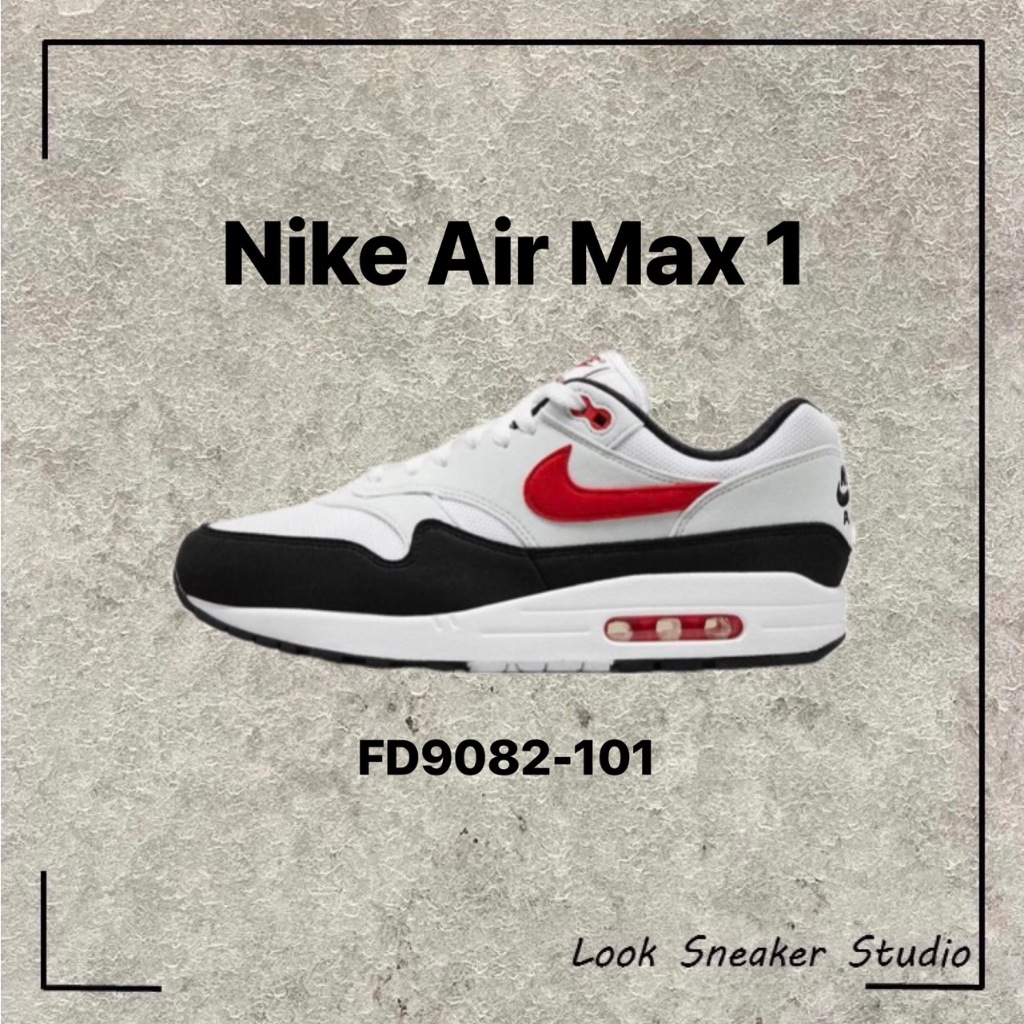 路克 Look👀 Nike Air Max 1 白 灰 紅 黑 氣墊鞋 休閒鞋 FD9082-101