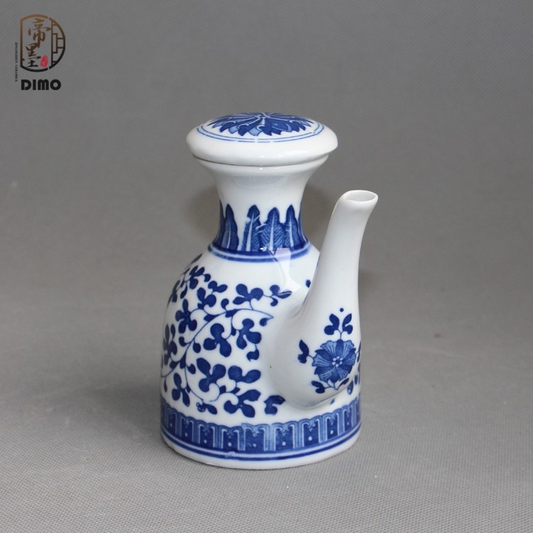 中式陶瓷醬油壺 帶蓋 尖嘴醋瓶 家用 餐廳調味料瓶 少量小油壺 廚房用品