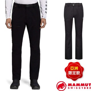 【MAMMUT 長毛象】男 保暖防潑水 軟殼排汗長褲 Yadkin 登山長褲 保暖長褲 休閒運動褲/黑 01230