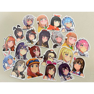 【 現貨】🤙🏻 50張 嘟嘴 噘嘴 動漫人物 少女 卡通 塗鴉貼紙 PVC 防水 行李箱 安全帽 筆電 滑板 冰箱