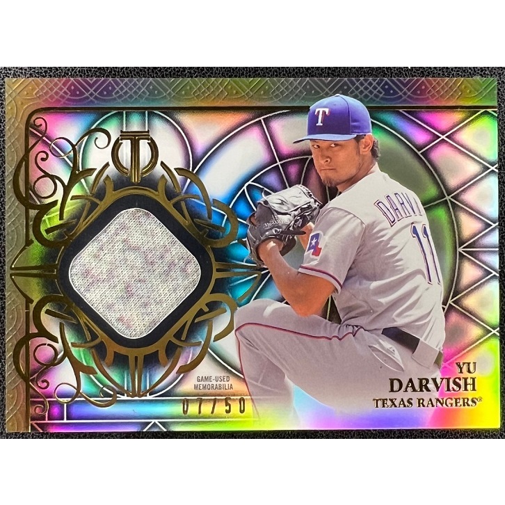 球員卡 達比修有 Yu Darvish 2015 Topps Tribute Relics Black 限量50 球衣卡