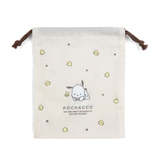 Sanrio 三麗鷗 日本製 棉質抽繩束口袋 縮口袋 S 帕恰狗 星星 254550N