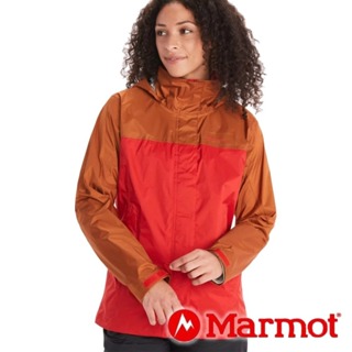 【Marmot】女單件式防水連帽外套『紅/卡其』46700