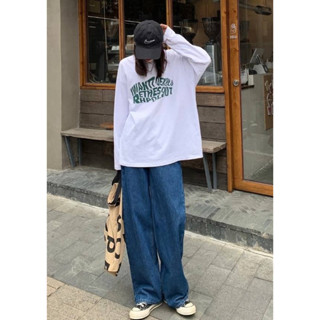 【NEEDU STORE】 I WANT 扭曲字型寬鬆長Tee 寬鬆長袖 OVERSIZE 休閒上衣 字母樣式