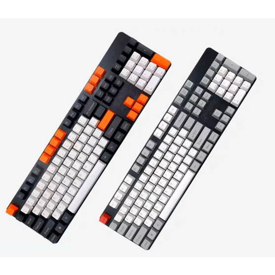 機械鍵盤⌨️PBT英文鍵帽-灰白、黑橘-108鍵