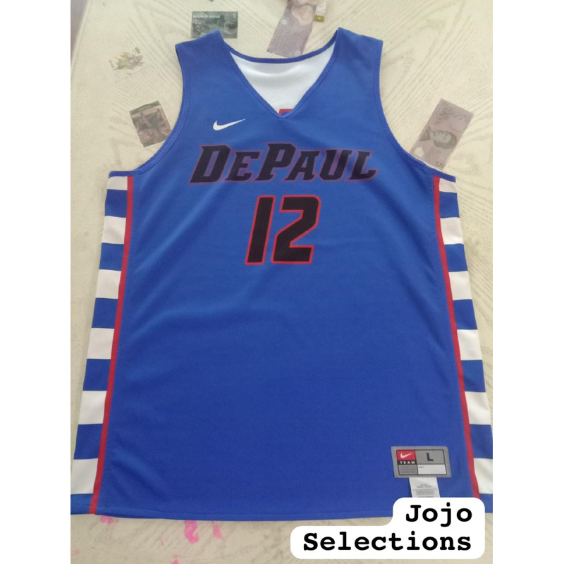 NIKE NCAA DePaul 大學 GI / GU 實戰 練習 雙面 籃球 球衣