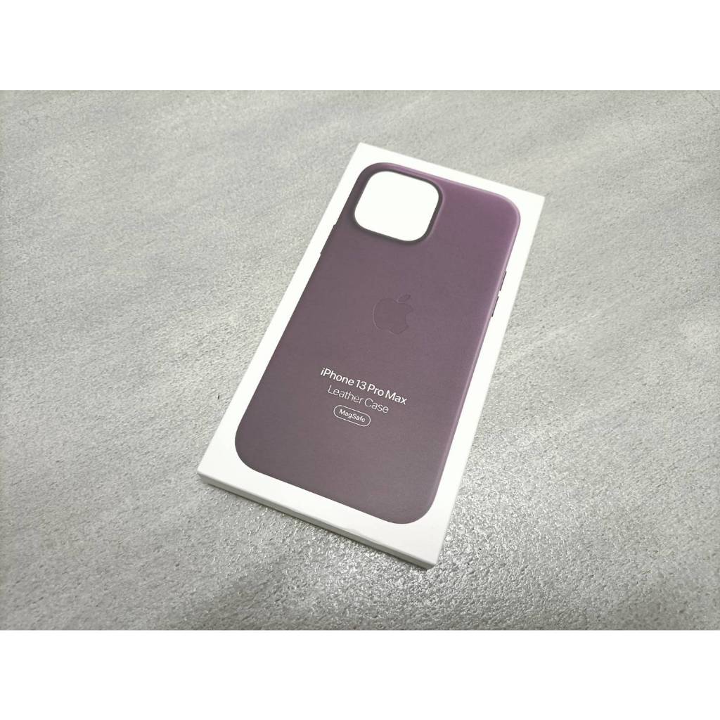 櫻桃紫色! Apple原廠皮革保護套 iPhone 13 Pro Max用 【蘋果園】Leather Case真皮殼
