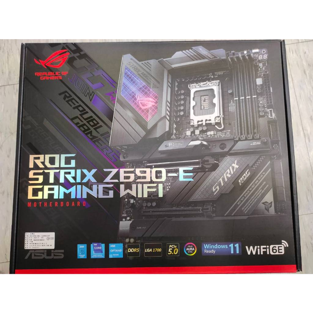 【出清良品主機板】ROG STRIX Z690-E GAMING WIFI D5 I5 i7 i9 LGA1700