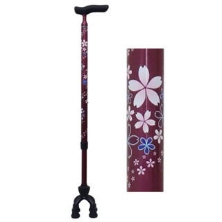 日本SHIMA拐杖【碳纖維╱可動式四點杖】紅櫻 免運👍
