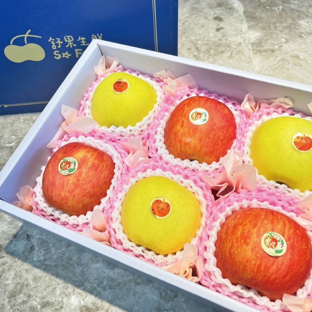 【舒果SoFresh】36s日本紅顏姬蘋果/36s日本土岐蘋果_雙色禮盒(紅顏姬x3顆+土岐x3顆/1.8kg)