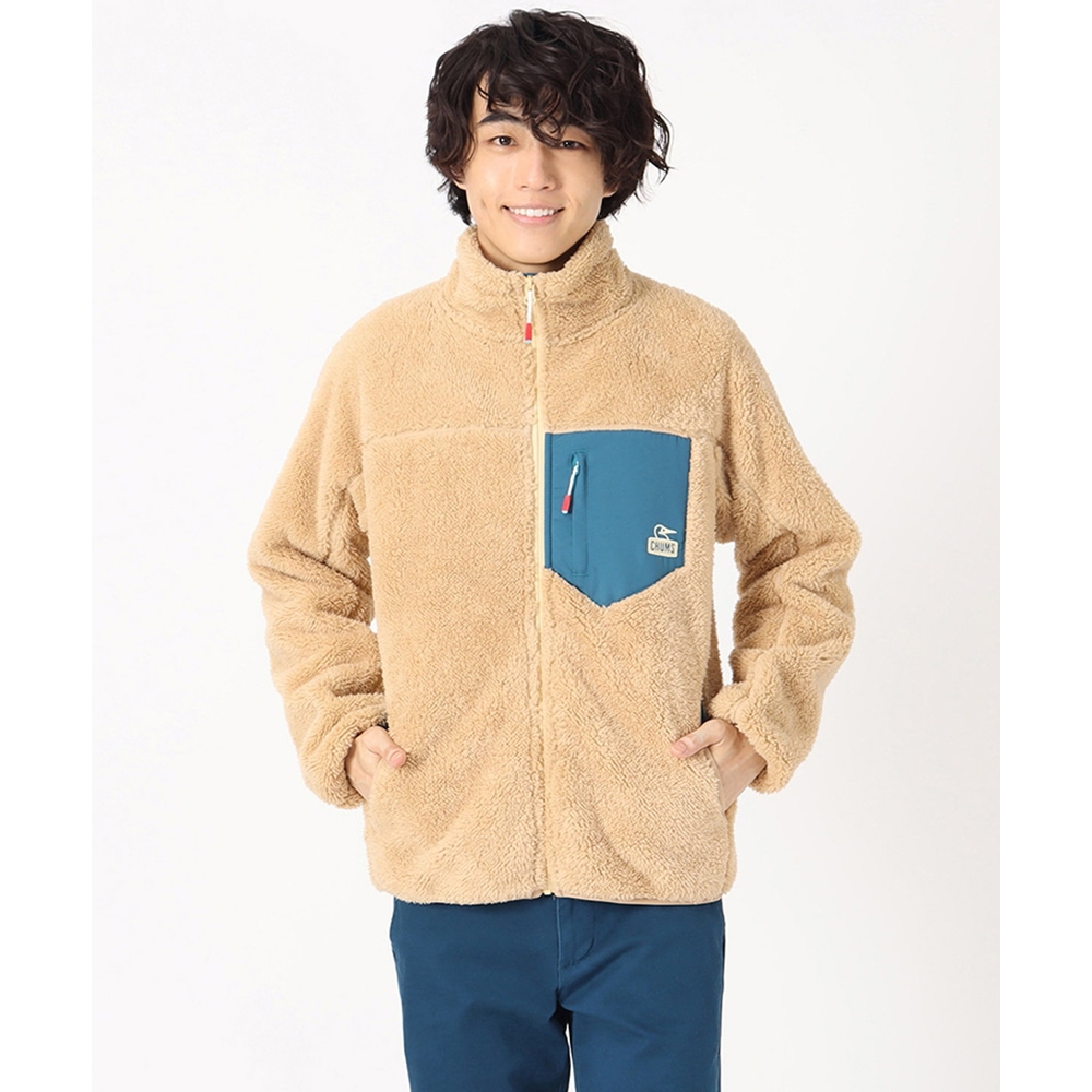 CHUMS Bonding Fleece Jacket 男刷毛外套 淺棕-CH041277B001
