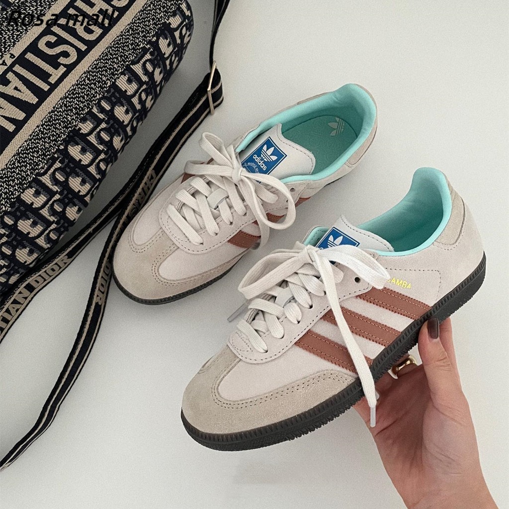 Rosa-免運  Adidas Originals SAMBA OG 灰粉 玫瑰奶茶 復古 麂皮 ID2047