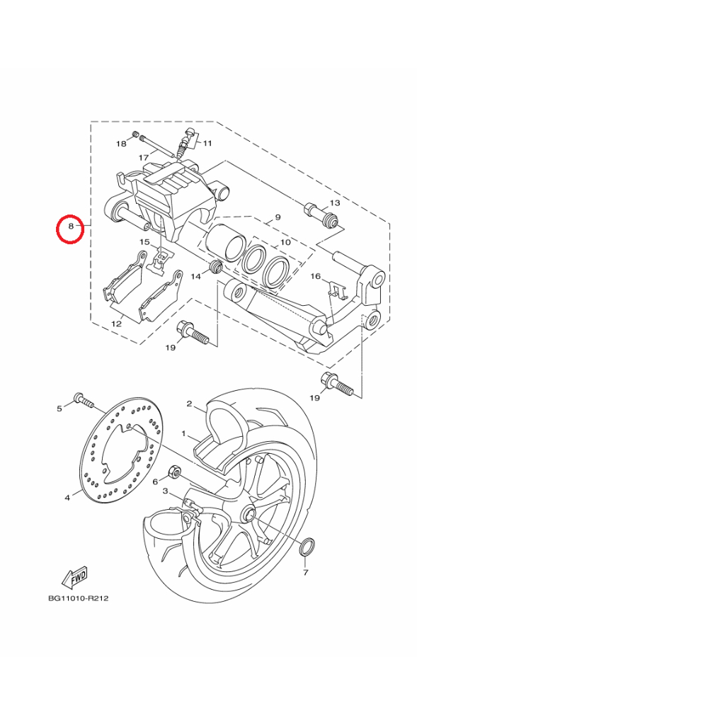 YAMAHA 原廠 新勁戰 四 五 代 BWSR 黑 後煞車卡鉗 卡鉗總成 料號：2JS-F580W-30