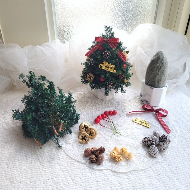 【材料包】永生雪松聖誕樹擴香石。擺飾。聖誕禮盒