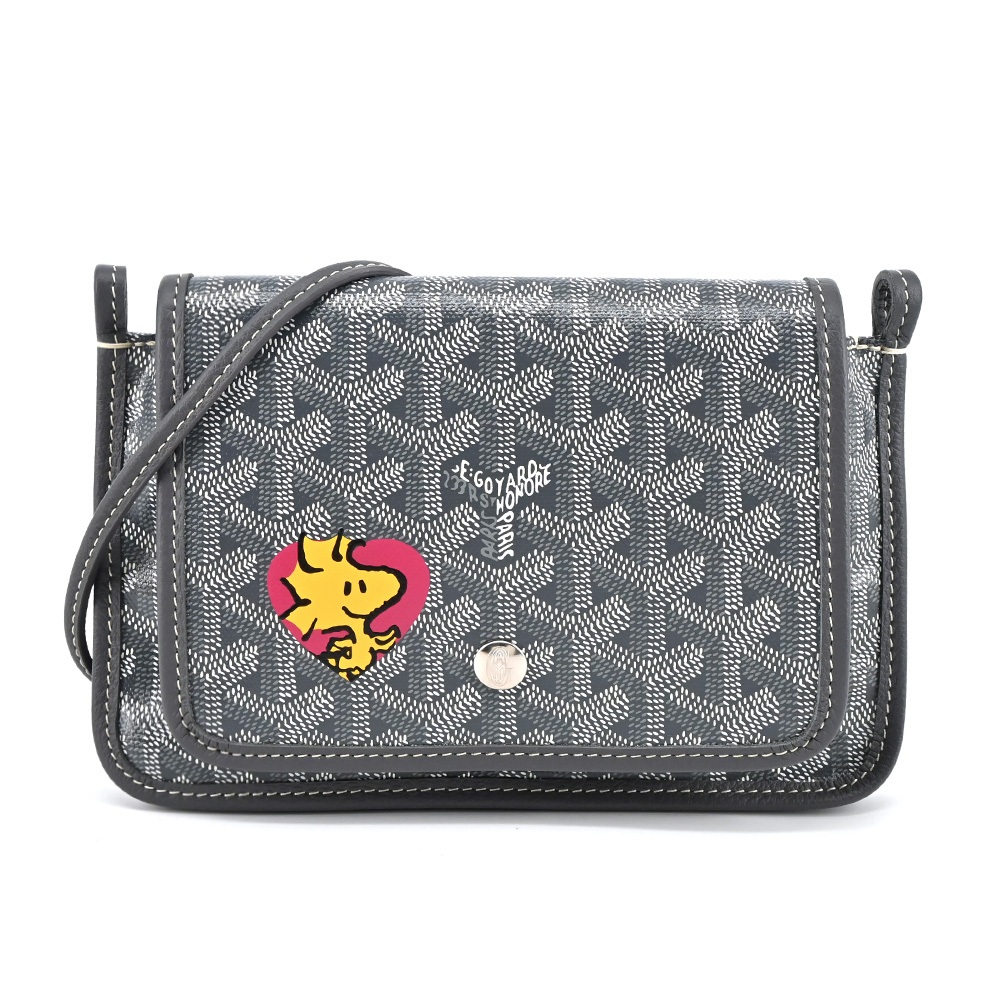 GOYARD 日本限定SNOOPY系列PLUMET 卡通鳥斜背包(深灰)｜100%原廠真品｜JS Maxx官方旗艦館