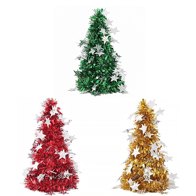 派對城 現貨 【10吋金蔥聖誕樹1入(隨機顏色出貨)】 歐美派對 聖誕樹 聖誕樹裝飾 聖誕節 聖誕佈置 派對佈置