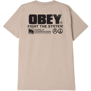 OBEY 165263599-SND FIGHT THE SYSTEM CLASSIC TEE 短T (沙色) 化學原宿