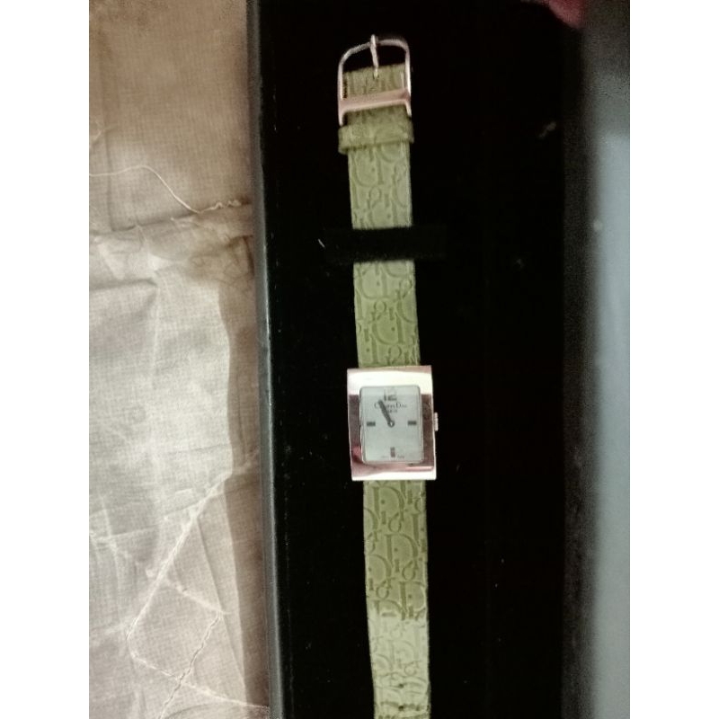 Dior 原廠錶帶 貝殼錶面 含原廠盒子含保卡正常走動vintage古董收藏絕版手錶