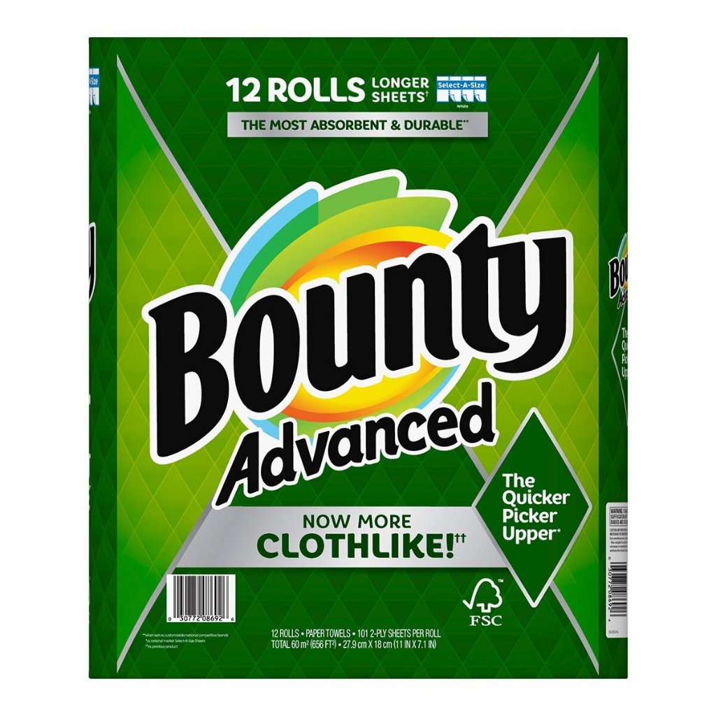 Bounty 兩層隨意撕特級廚房紙巾 101張 X 12捲2530474#好市多代購