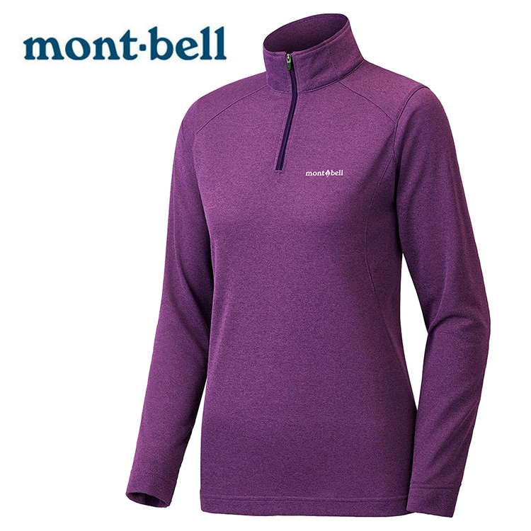 【Mont-bell 日本】WICKRON ZEO 高領拉鍊長袖排汗衣 女款 紫色 (1104941)｜運動上衣