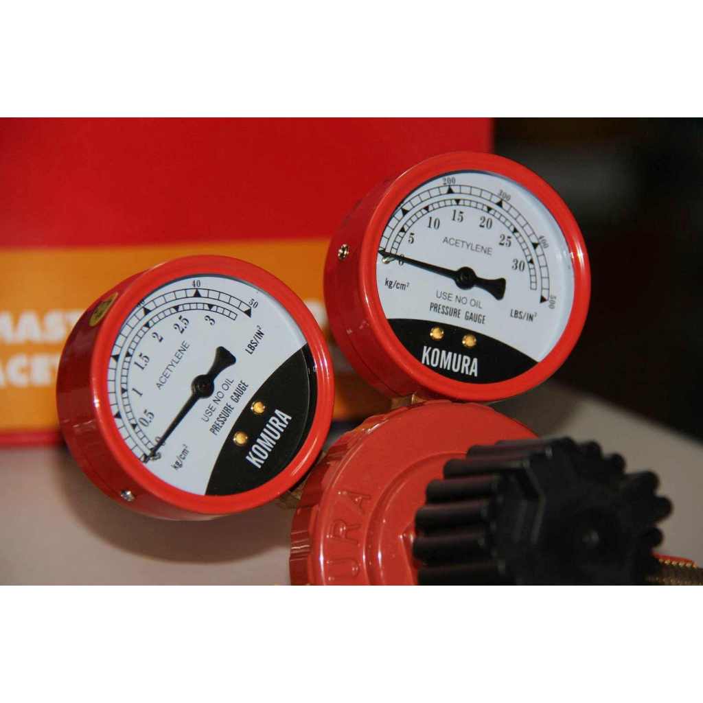 [便宜五金二] KM(乙炔氧氣錶--紅色)  乙炔錶  氧氣錶  切割鐵件 酸素調整器 焊切用 壓力表