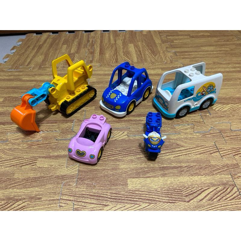 (二手好物)正版 樂高 LEGO 得寶Duplo 粉紅色 賽車 挖土機 推土機 海灘車 摩托車 重機 大顆粒 積木