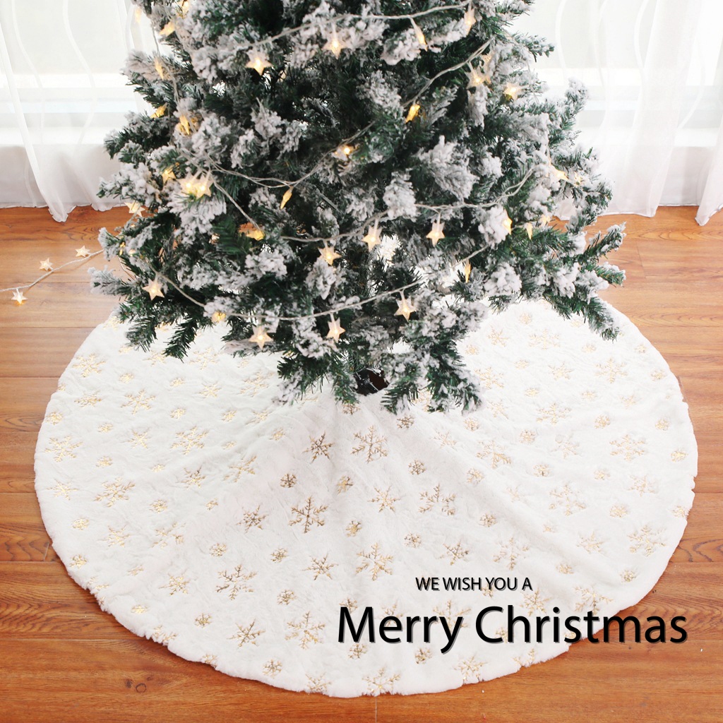 @聖誕樹裙 毛絨樹裙純白色長毛地毯圍裙雪地棉聖誕樹裝飾底座樹裙 大號樹裙 聖誕樹套餐搭配 裝飾樹裙 聖誕樹裝飾 道具