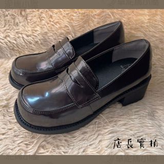 [現貨漆皮棕40+預購]高跟 學生皮鞋/學生鞋 樂福鞋/黑 棕/漆皮/軟妹 日系 日本高中生 COS 表演 JK