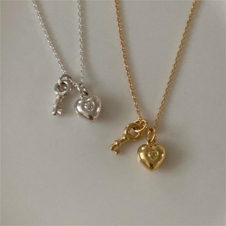 ʟᴜᴄɪʟʟᴇ ♡ 現貨 925 silver 純銀愛心鑰匙項鍊 小眾設計 韓國熱銷 短項鍊