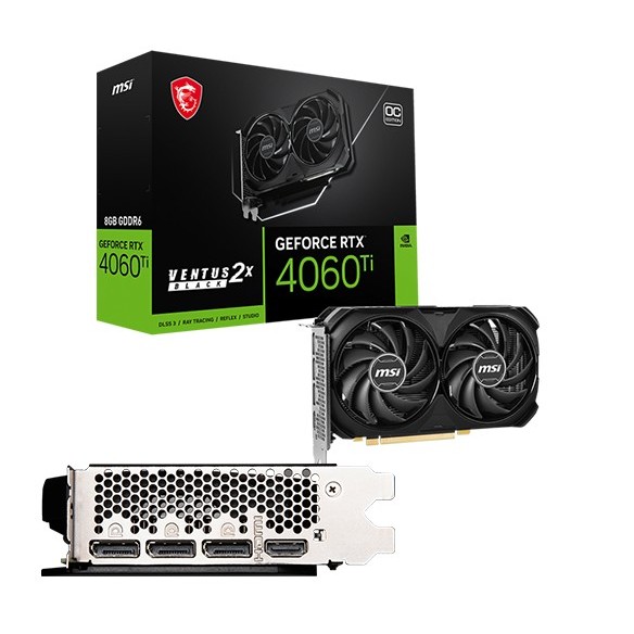 MSI 微星 RTX 4060 Ti VENTUS 2X BLACK 8G OC 顯示卡 長19.9cm 顯卡