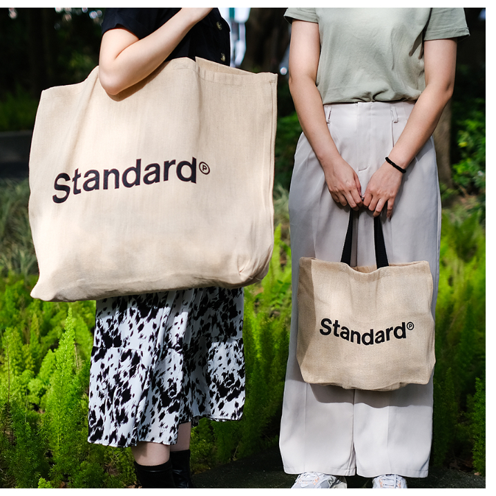 大創standard products棉麻混紡大容量購物袋露營背袋手提袋