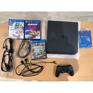 ［二手］SONY PS4 500GB CUH-2218A 電玩 遊戲 主機 極致黑+一個搖桿+遊戲片*3+散熱架（含盒）