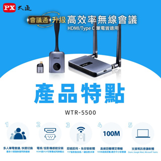【 大林電子 】 PX 大通 會議通 ‧ HDMI無線會議系統傳輸器 WTR-5500