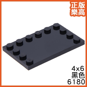 樂高 LEGO 黑色 4x6 平滑 平板 平片 邊緣 顆粒 6180 4100378 Black Tile Stud
