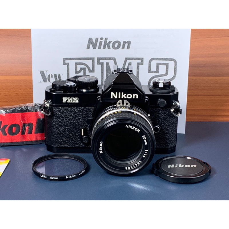 🔹 Nikon FM2n 稀少第二代蜂巢式黑機身+Nikon Ais 50mm F1.4 大光圈定焦標準鏡頭 經典組合🔹