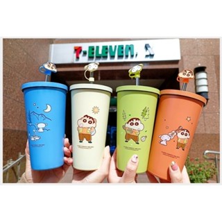 7-11蠟筆小新304不鏽鋼保溫吸管杯（米）