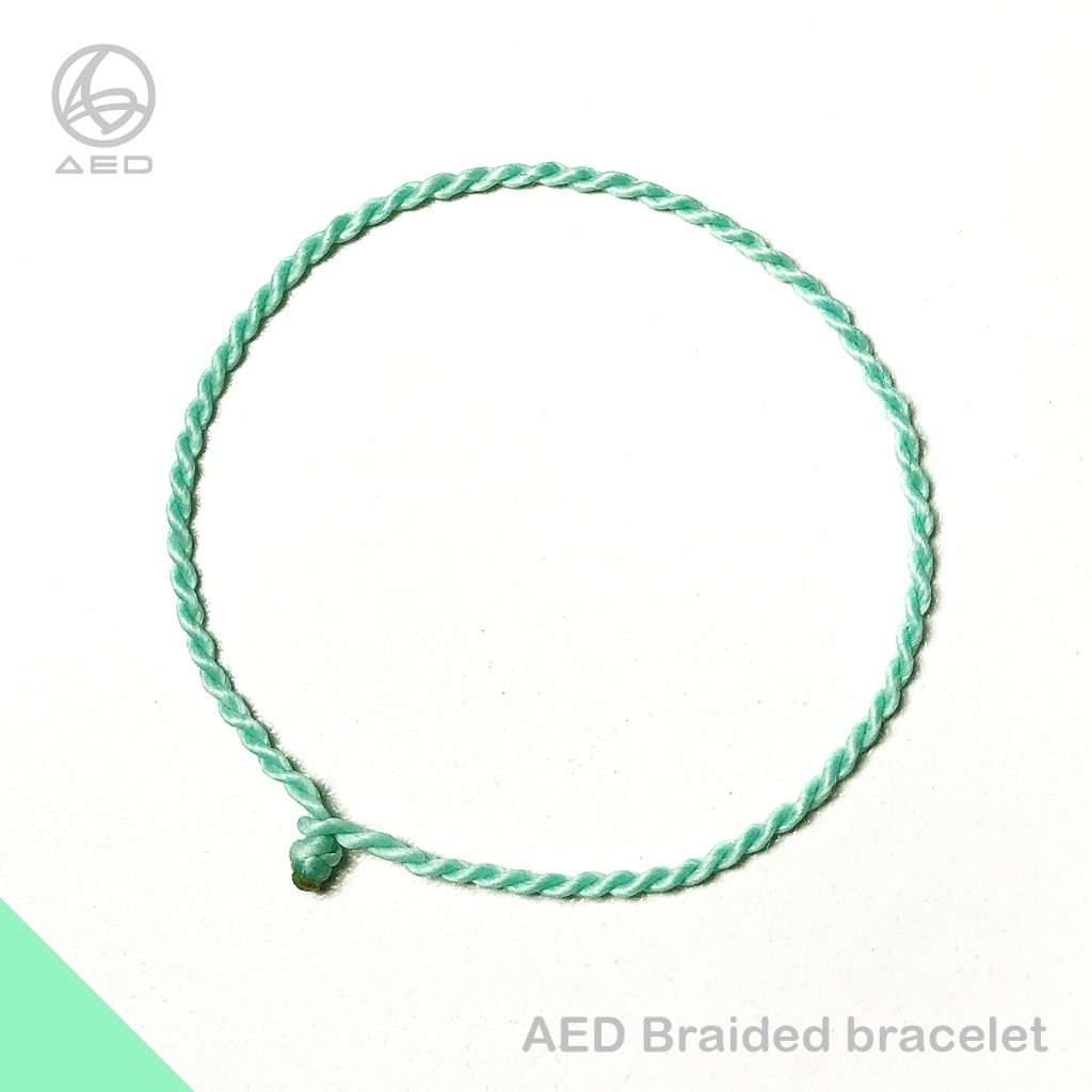 手工捻製轉運手鍊 泰國蠶絲蠟線(蒂芬妮綠) AED braided bracelet 樹門設計