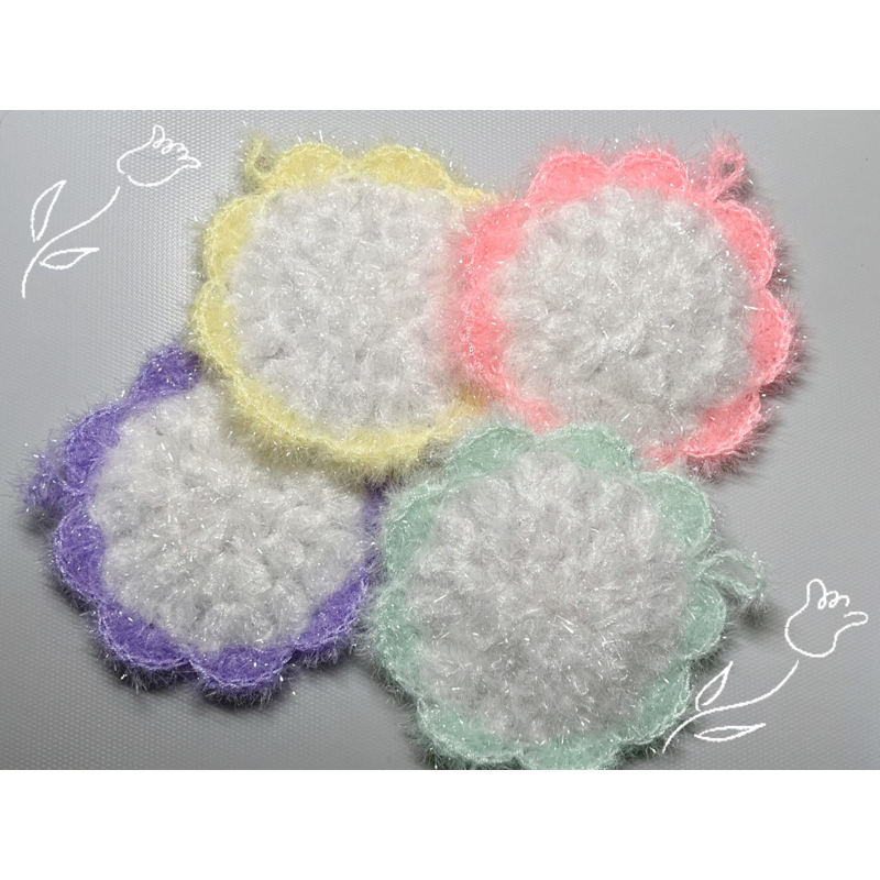 💕毛屋小舖💕手工編織韓國造型菜瓜布～花朵 清潔巾 洗碗巾