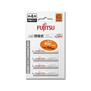 FUJITSU富士通 鎳氫低自放4號充電電池800mah(4入)