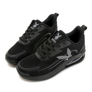 【螃蟹小舖】PLAYBOY 40號 舒適 彈力 宣言 支撐 氣墊 休閒鞋 黑灰 Y9656 版型正常